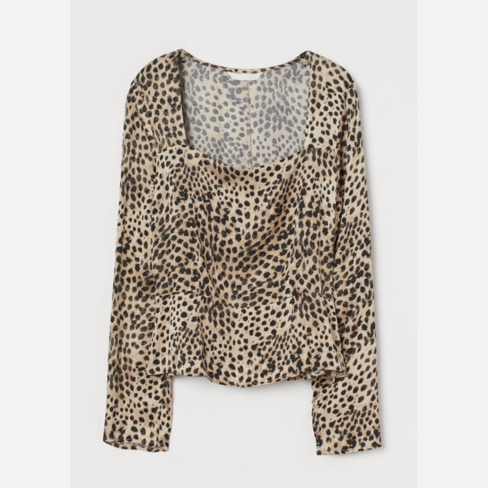NWT H&M animal printed blouse size s